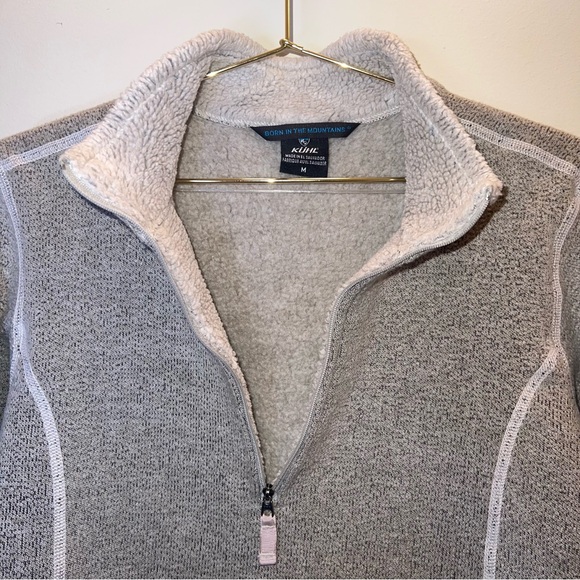 KÜHL Gray Sherpa Lined Quarter Zip Fleece Pullover Medium - Picture 8 of 15